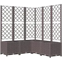 vidaXL Jardinière avec treillis Marron 120x120x136 cm PP