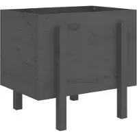 vidaXL Jardinière gris 62x50x57 cm bois massif de pin
