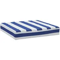 vidaXL Coussin de palette rayure bleue/blanche 60x60x8 cm tissu
