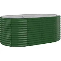 vidaXL Lit surélevé de jardin Acier galvanisé 175x100x68cm Vert