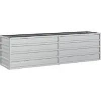 vidaXL Plateau de jardin 160x40x45 cm Acier galvanisé argenté