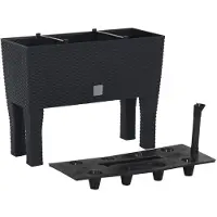 vidaXL Lit surélevé Anthracite 60x25x46 cm PP-Rattan
