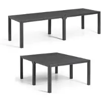 Keter JULIE DOUBLE table de salle à manger - 295 x 90 x 74,5 / 147,5 x 180 x 74,5 - graphite