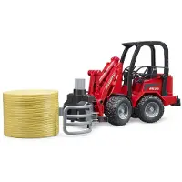 BRUDER Chargeur compact Schaffer 2034 avec pince et balle de paille -
