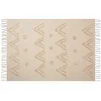 Beliani Couverture Fatehpur Coton 130 X 180 Cm Beige