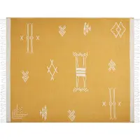 Beliani Couverture Jalkini 130 X 170 Cm Jaune