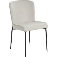 Beliani Lot de 2 chaises de salle à manger gris clair revêtement en polyester tricoté pieds en métal cuisine salle à manger