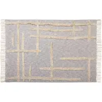 Beliani Couverture Hospet Coton 130 X 180 Cm Gris