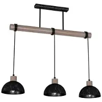 Milagro ERIK lustre lampe suspendue MLP7640 noir frotté / bois patiné