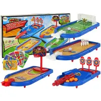 Leantoys Ensemble de jeux d'arcade 4 en 1, basket-ball, Football, bouclier, Bowling, fléchettes