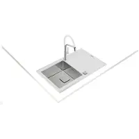 Teka Diamond RS15 1C 1E 86 Evier à poser Rectangulaire Acier inoxydable/verre