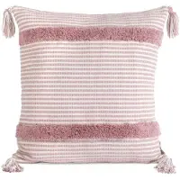 Eurofirany TERRA COLLECTION AVINION Taie d'oreiller en coton épais avec pompons aux coins, 45X45 (45 x 45 cm)