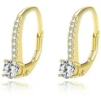 Beneto Gentle boucles d'oreilles plaquées or avec zircons AGUC1955-GOLD (L)