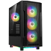 Gamdias Boitier PC Moyen Tour ATX Athena M6 Lite RGB avec panneaux vitrés - Noir