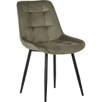 Beliani Ensemble de 2 chaises de salle à manger en velours vert olive Melrose Lumarko !