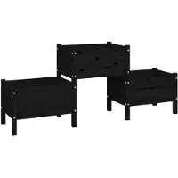 vidaXL Jardinière Noir 178,5x44x75 cm Bois massif de pin