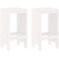 vidaXL Tabouret de bar 2 pcs. Blanc 40x36x75 cm pin massif