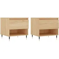 vidaXL Tables basses 2 pièces chêne Sonoma 50x46x50 cm bois composite