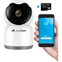 AyeCam Pet Camera - Avec App - Incl. 32GB SD - WiFi - Détection de mouvement et de son - Caméra de sécurité - Caméra pour chien