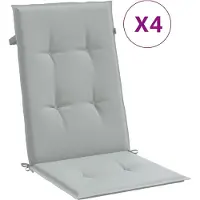 vidaXL Coussins de chaise à haut dossier 4 pcs. Melange gris clair 120x50x4 cm Tissu