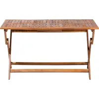 Beliani Table De Jardin 140 X 75 Cm Bois Solide Bois Foncé Cento