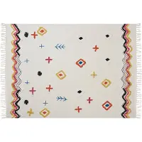 Beliani Couverture Morena Coton 130 X 180 Cm Multicolore