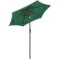 The Living Store Parasol avec lampes LED Vert 200x211 cm Aluminium