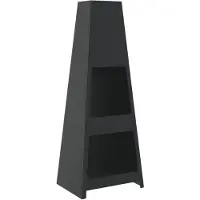 vidaXL Cheminée de jardin avec support à bois Tour-Design noir acier