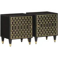 vidaXL Tables de chevet 2 pcs 40x33x46 cm Bois de manguier solide