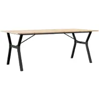 vidaXL Table de salle à manger châssis en Y 200x100x75cm pin massif et acier