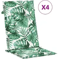 vidaXL Coussins de chaise à dossier haut lot de 4 modèle de feuille