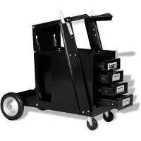 vidaXL Chariot de soudage avec 4 tiroirs Noir