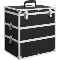 vidaXL Mallette à maquillage 37x24x40 cm Noir Aluminium