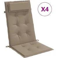 vidaXL Coussins de chaise à dossier haut lot de 4 taupe tissu oxford
