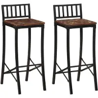 vidaXL Chaises de bar 2 pcs. Vieux bois massif