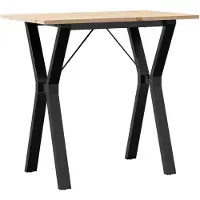 vidaXL Table de salle à manger châssis en Y 80x50x75 cm pin massif et acier