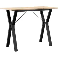vidaXL Table de salle à manger châssis en Y 100x50x75 cm pin massif et acier