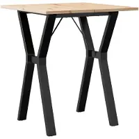 vidaXL Table de salle à manger châssis en Y 60x60x75 cm pin massif et acier