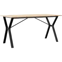 vidaXL Table de salle à manger châssis en Y 140x80x75 cm pin massif et acier
