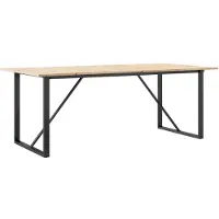 vidaXL Table de salle à manger O-cadres 200x100x75cm pin massif et acier
