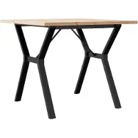 vidaXL Table de salle à manger châssis en Y 90x90x75,5 pin massif et acier