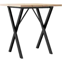 vidaXL Table de salle à manger châssis X 70x70x75,5cm pin massif et acier