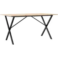 vidaXL Table de salle à manger châssis X 160x80x75 cm pin massif et acier