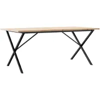 vidaXL Table de salle à manger châssis X 180x90x75,5 cm pin massif & acier