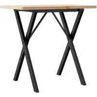 vidaXL Table de salle à manger châssis X 80x50x75,5 cm pin massif & acier