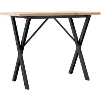 vidaXL Table de salle à manger avec piètement en X 100 x 50 x 75,5 cm, bois de pin massif et acier