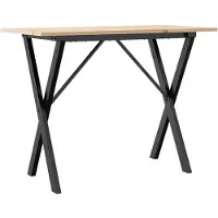 vidaXL Table de salle à manger avec piètement en X 100 x 50 x 75 cm en pin massif et acier