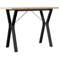 vidaXL Table de salle à manger châssis en Y 100x50x75,5 cm pin massif & acier