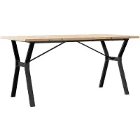 vidaXL Table de salle à manger piétement en Y 140x80x75,5 cm pin massif & acier