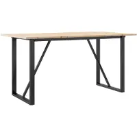 vidaXL Table de salle à manger O-cadres 160x80x75 cm pin massif et acier